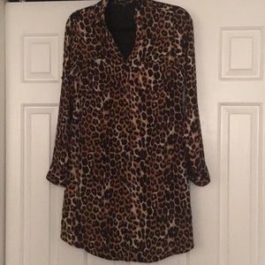Express Leopard Shirt Dress - size XS